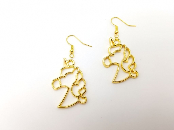 Einhorn Ohrringe goldfarben